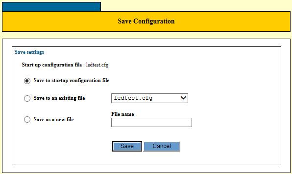 Chapter 1: Introduction Save Button The switch stores its parameter settings in a configuration file in its file system.
