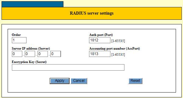 Chapter 29: RADIUS Client Configuring RADIUS Server Definitions The instructions in this section explain how to configure the RADIUS server definitions in the RADIUS client on the switch.