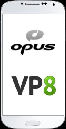 VP8 and OPUS as Native Codecs Makes the transition from Browser to mobile seamless Support for codecs in our App makes