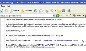 Downloading and Purchasing FastARTIST 2.0/FastRIP 10.0 1. Download FastARTIST 2.0. Go to FastARTIST 2.0 Upgrade. Scroll down to Step 2.