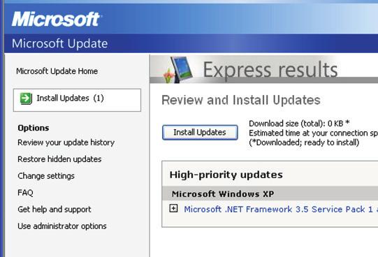 Option 3: Go Start menu/windows Update. This will take you the Microsoft Update Web site.