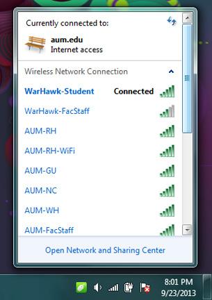 Or, click on the Network Bars and select WarHawk-WIFI. 16. The login screen is now displayed.