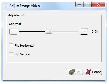 Image Adjustment To adjust colour, contrast and other graphics properties of the image, click on the icon or select
