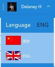 In the expanded menu, select the language you want to switch to.