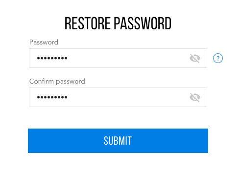 Figure 39: Providing a new password You will see the notification that your password is reset. Use the reset password to log into your account.