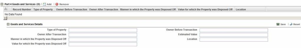 Submitting an STR for Approval Owner before transcation Owner after transaction Manner in which property was disposed off Value for which property was disposed off Location Adding new Goods and