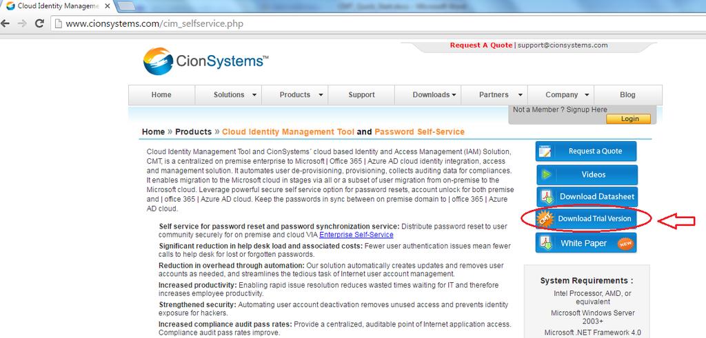 Open your web browser and type www.cionsystems.comin URL and press Enter. 2.