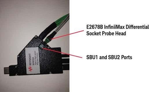 Probing Signals Probing the SBU1 and SBU2 (Secondary Bus) Signals You can probe the USB Type-C SBU1 and SBU2 signals either at the N7015A type-c high speed plug test fixture or at the N7016A low