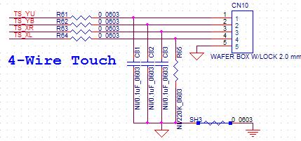 5.7 CN10 _Touch Screen CN10 Pin Description List (WAFER 5 Pin_Pitch 2.