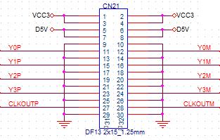 5.18 CN21 _LVDS0 CN21 Pin Description List (DF13 2x15_Pitch 1.25mm) 1 VCC3 LCD VCC 3.3V CN21 2 VCC3 LCD VCC 3.3V CN21 3 VCC3 LCD VCC 3.3V CN21 4 VCC3 LCD VCC 3.