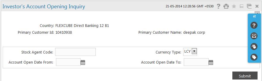 Investor's Account Opening Inquiry 8. Investor's Account Opening Inquiry Using this option, you can view the account opening status of the linked investors.