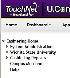 2) From the Applications tab select Business Office 3) Click on Cashiering Reports and Web Dept Deposit, New Report In addition to the reports on the Deposits Summary page, reporting users can also