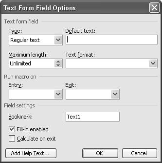 You can also double-click the field to open this Options dialog. Select the type of entry here FIGURE 19.