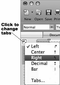 Drag the left tab at the 5" mark down into the document window. This will remove it from the ruler. We will have to select the right tab symbol.