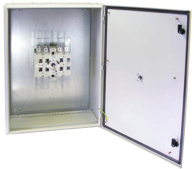 6 Surface Mounting Enclosed Changeover Switches IP65 Sheet Steel Enclosed 3 Pole & Neutral Blue Handle 3 Pole & Switched Neutral (4th Pole) IP65 Sheet Steel Enclosure 3 Position 1/0/ Padlockable in