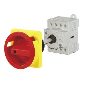 8 Panel Mounting Load Break Isolators 3 & 4 Pole Red/Yellow Handle (mm Hole cutout) 3 Pole Rear Mount Door Interlock Load Break Isolators (complete with 100mm shaft) REFERENCE AMPS AC1 AMPS AC3 3pH