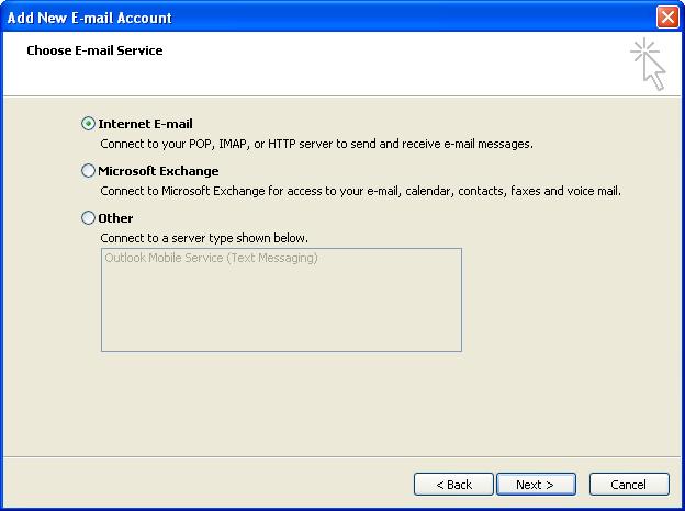 The User Suite: Voicemail / Fax 4. Check the box for Manually configure server settings or additional server types. 5.