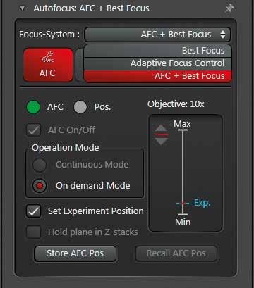 RESOLUTION TRIGGERING WITH LEICA TCS SP8 AND DM6000 CFS 13 Operation modes: On Demand Mode The On Demand Mode integrates the AFC into an experiment workflow.