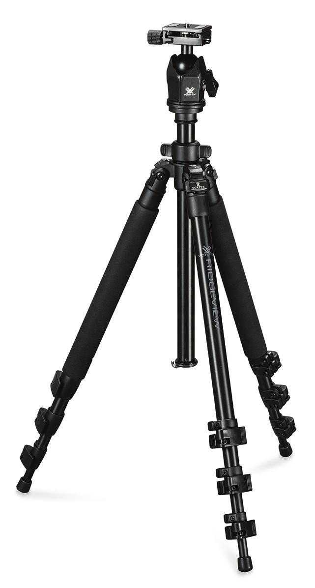 The Ridgeview Tripod Your Ridgeview TM tripod is a mid-size field-packing tripod with a ball head for fast operation.