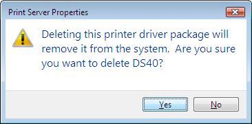 appears, select Remove driver and driver package, and click on the OK button.