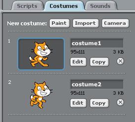 5) Click on the star with a paintbrush icon to paint a new Sprite for the first project element. This will open another Paint Editor window, similar to painting a background.
