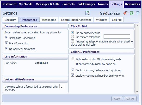 9.4.1 Forwarding Preferences The Forwarding Preferences section lets you configure whether, when you dial the Call Forwarding access codes to enable Call Forwarding, you need to enter a