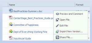 : import new version Right click on a file (RegistrationForm.pdf). Select Import New Version Import the file.