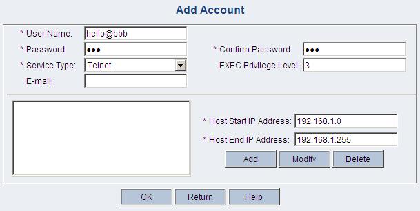 Select Extensible Protocol as the protocol type. Select Standard as the RADIUS packet type. Click OK. # Add a user for device management.