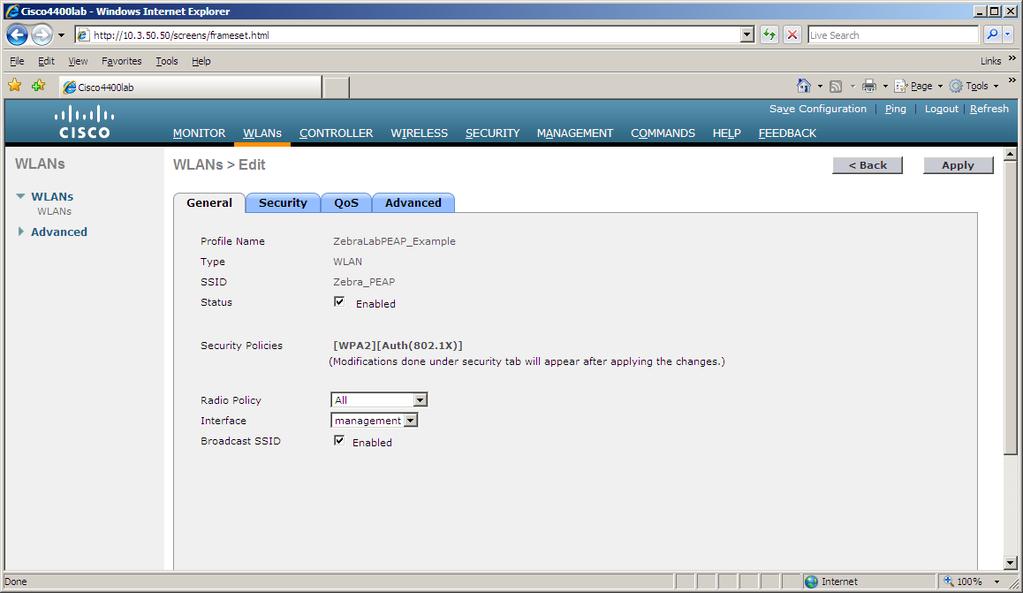 This screenshot shows how to configure 802.