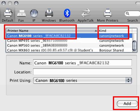 Installing The MG6120 Software Step 9 For OS X v. 10.6.x and 10.5.