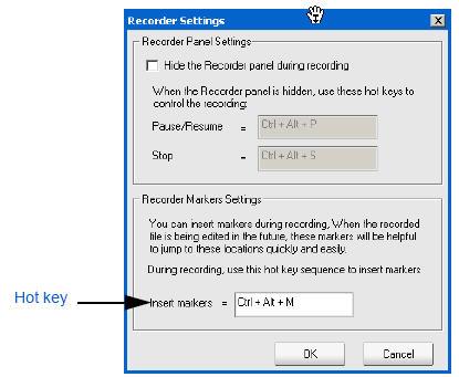 2 Optional To specify your own hot key, click in the box then do one of the following: a. Hold down the Control or Shift key then press another key b.