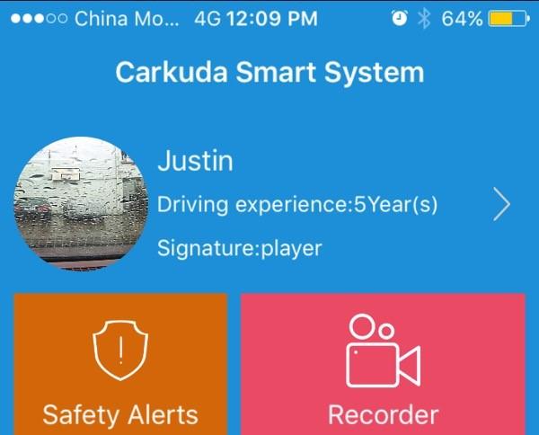 Using Carkuda Smartphone App- Safety Alerts The first block