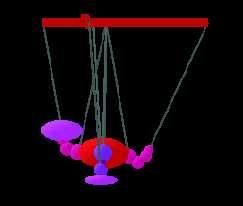 Figure 2: A dragon marionette built with 3D models attached to particles (particle display mode). according to their configuration.