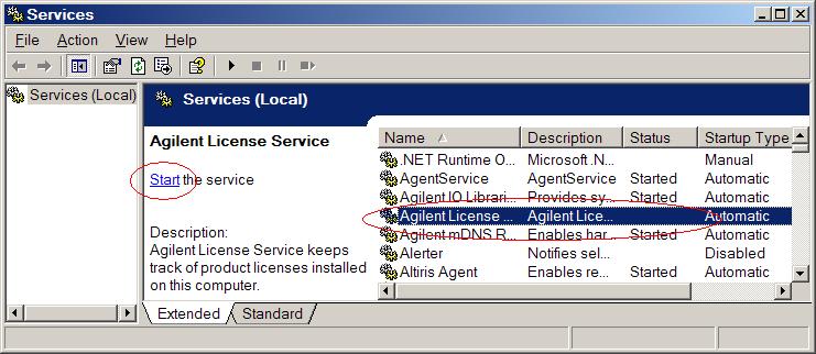Troubleshooting Problems with Licenses Click Start, Control Panel+Administrative Tools, Services.