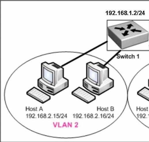 Host A can communicate with Host B but not with Hosts C or D. How can the network administrator solve this problem? A. Configure Hosts C and D with IP addresses in the 192.168.2.0 network. B. Install a router and configure a route to route between VLANs 2 and 3.