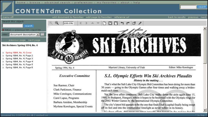 13. In this example, we will rename the compound object level record from images to a more appropriate name, Ski Archives, Spring 1994, No. 4. Click Save.