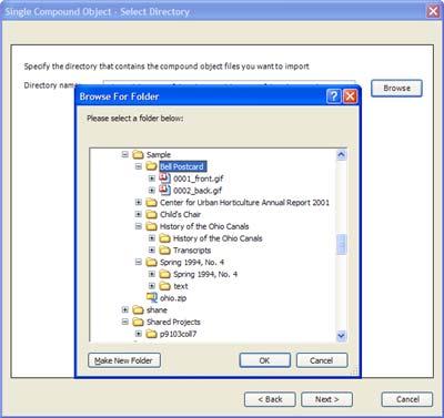 Figure 28. Select directory containing files 7. Click Next. The Display Image setting screen displays.
