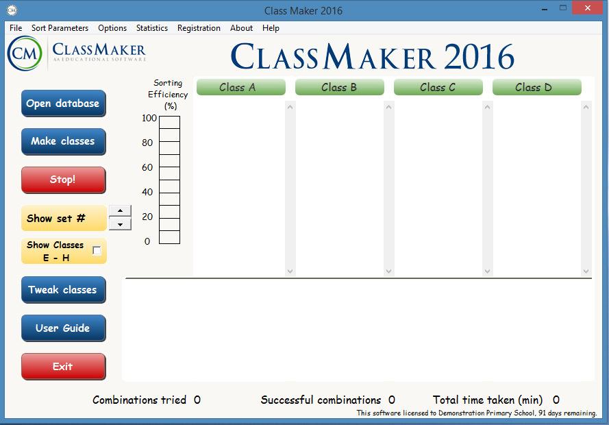 Running Class Maker 2016 Once you have created your class database file, start the program. The first time you start the program you may need to run in Administrator mode.