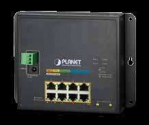 Industrial L2+ 8-Port 10/100/T 802.3at + 2-Port 100/X SFP Wall-mount Managed Switch Physical Port 8 10/100/BASE-T Gigabit Ethernet RJ45 ports with IEEE 802.