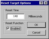 Hardware Description To Reset the Target From the Debug menu, choose Reset Target. This sends a reset pulse of the specified Reset Time duration to the target.