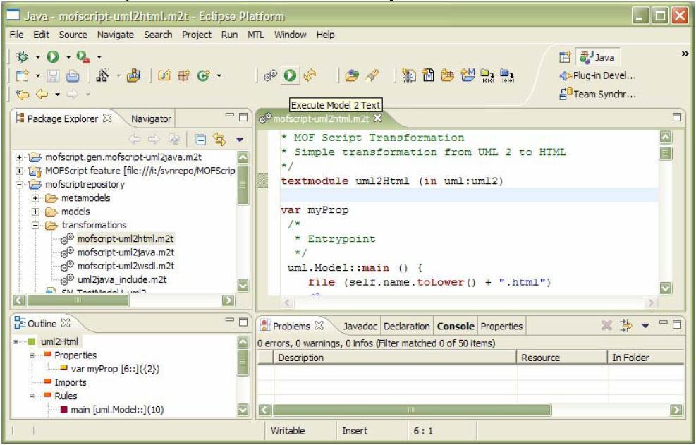 MDH University, Master Thesis 20 There are some other modules in tools component. The Editor gives some means to edit transformations and execute them.
