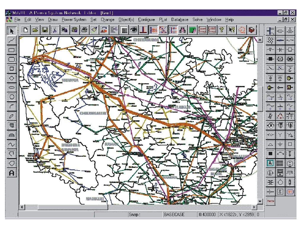 PS Graphic / Network Editor with sample geographical map and network Standard Features Multi-document support Context Sensitive Help Cut / Paste / Undo / Redo Ortho mode for drawing / moving