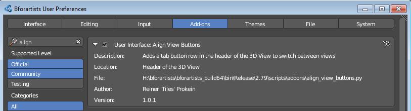 Header Tool - Align View Buttons The Align View buttons contains some quick navigation elements to navigate in the viewport.