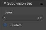 The subdivision surface modifier panel can then as usual be found in the