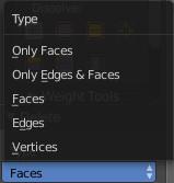 It deletes the selected faces.