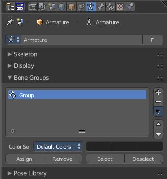 Bone Groups Bone Groups is a menu to handle bone group functionality from within a menu in the 3D view. The bone groups themselves can be found in the Properties editor.