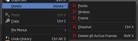 When you drag the duplicate around you will see the position values in the Delete Delete is a sub menu where you can define what exactly you want to delete.