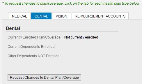To enroll in the dental plan, first click on the
