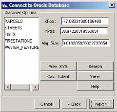 Figure 6: Map Selection Panel To modify or add to the list of available maps use the Oracle Map Definition Tool.