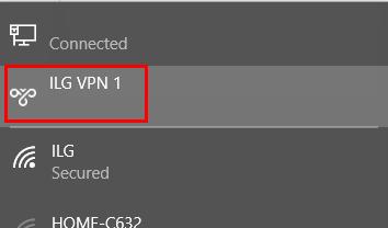 Connect to ILG VPN Using Windows 10 1.